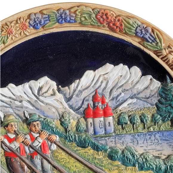 Vintage Christmas Western Germany Weihnachten Salt Glaze 1982 Wall Décor Plate - Picture 5 of 11